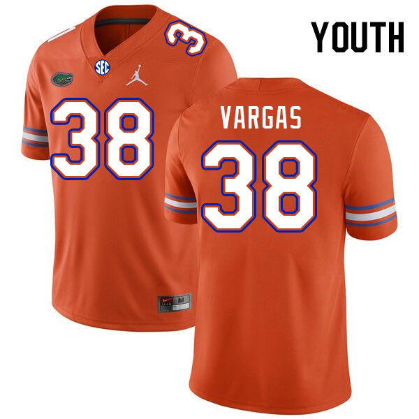 Youth #38 Sebastian Vargas Florida Gators College Football Jerseys Stitched-Orange